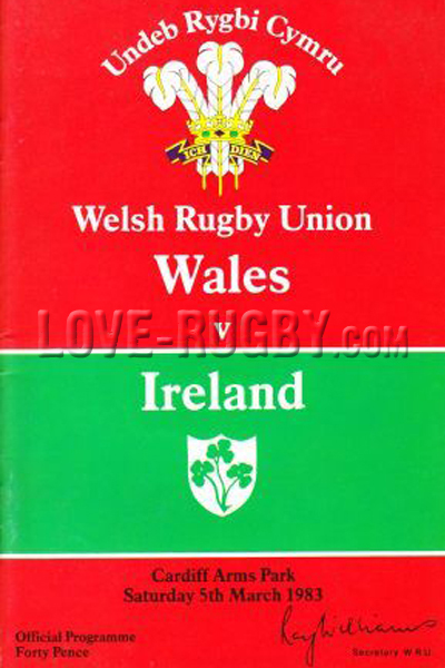 1983 Wales v Ireland  Rugby Programme