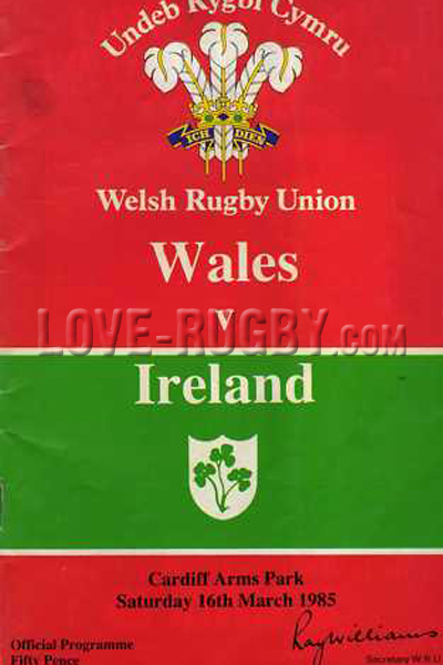 1985 Wales v Ireland  Rugby Programme