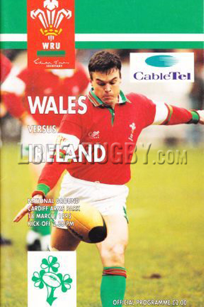 1995 Wales v Ireland  Rugby Programme