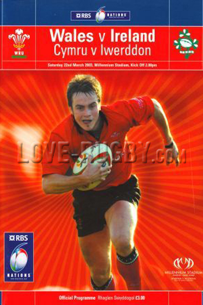 2003 Wales v Ireland  Rugby Programme