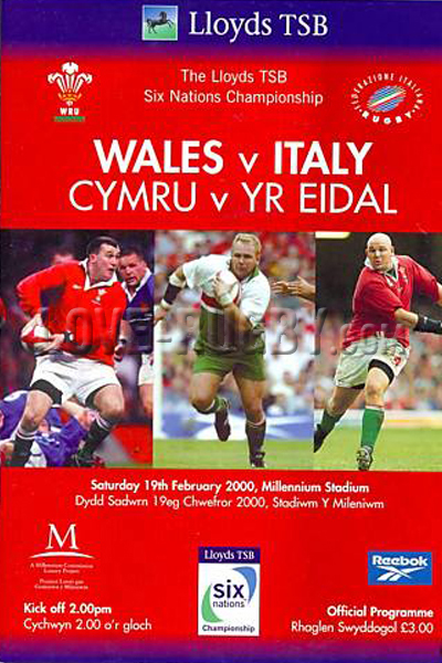 2000 Wales v Italy  Rugby Programme