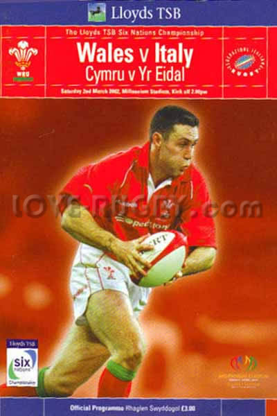 2002 Wales v Italy  Rugby Programme