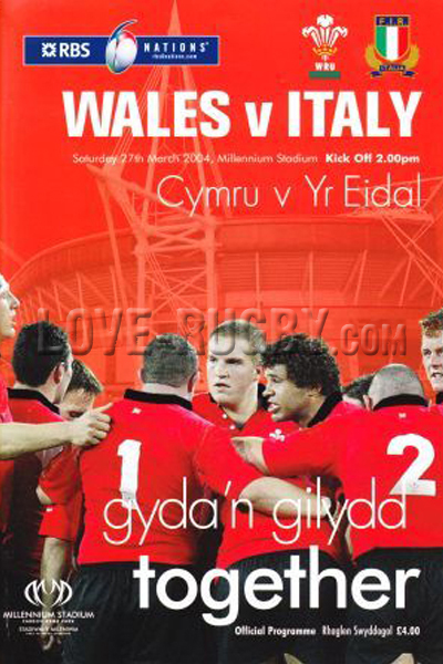 2004 Wales v Italy  Rugby Programme