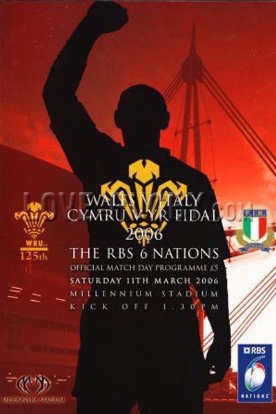 2006 Wales v Italy  Rugby Programme