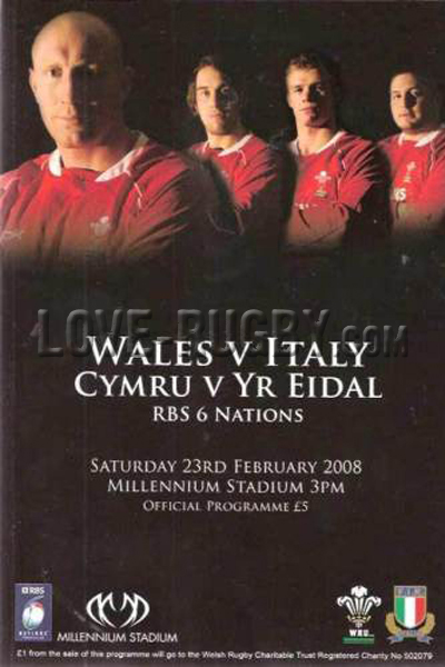 2008 Wales v Italy  Rugby Programme