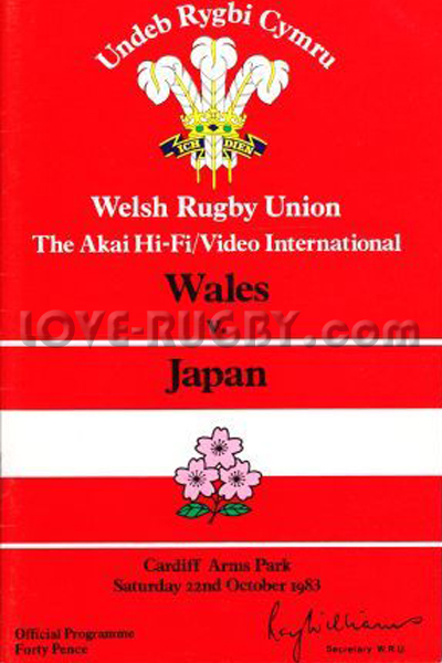 1983 Wales v Japan  Rugby Programme