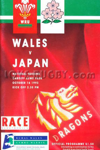 1993 Wales v Japan  Rugby Programme