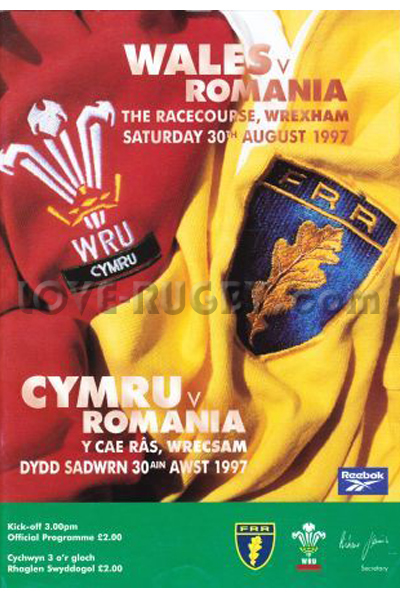 1997 Wales v Romania  Rugby Programme