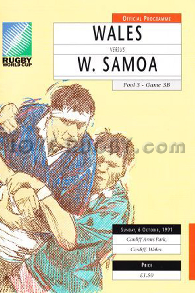 1991 Wales v Samoa  Rugby Programme