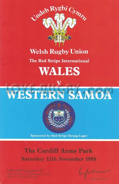 Wales Samoa 1998 memorabilia