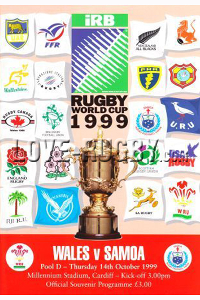 1999 Wales v Samoa  Rugby Programme