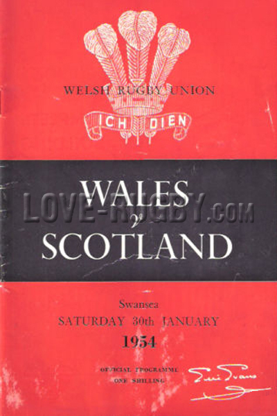 1954 Wales v Scotland  Rugby Programme