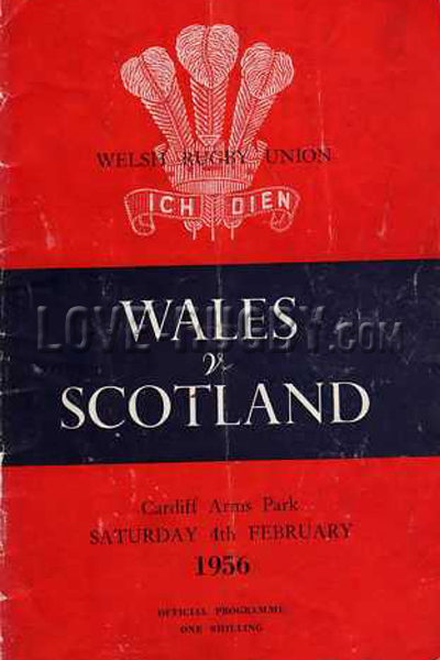 1956 Wales v Scotland  Rugby Programme
