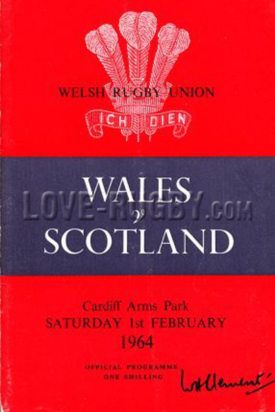 1964 Wales v Scotland  Rugby Programme