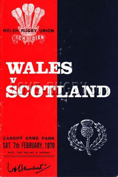 1970 Wales v Scotland  Rugby Programme