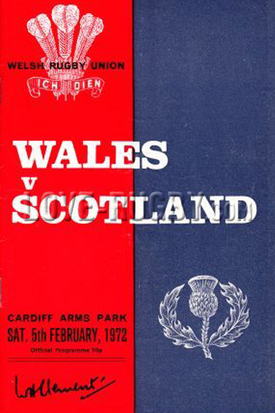 1972 Wales v Scotland  Rugby Programme