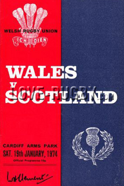 1974 Wales v Scotland  Rugby Programme