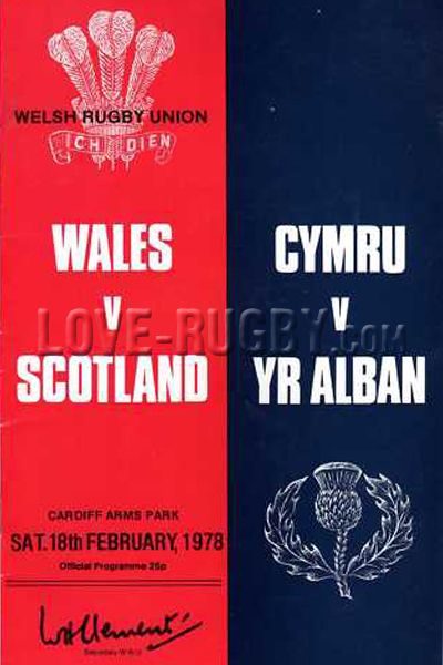 1978 Wales v Scotland  Rugby Programme