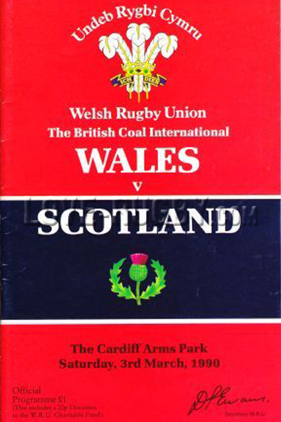 1990 Wales v Scotland  Rugby Programme