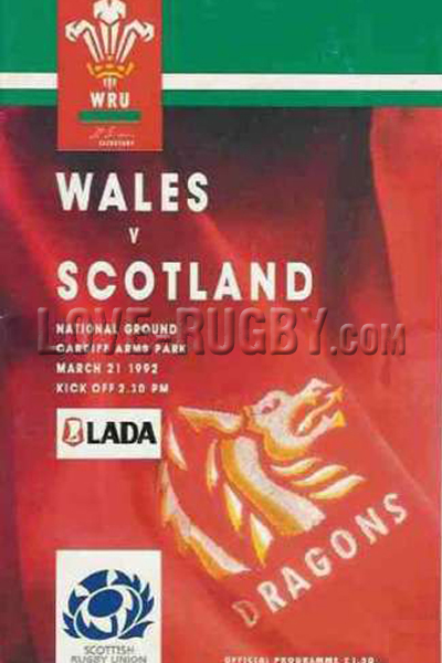 1992 Wales v Scotland  Rugby Programme