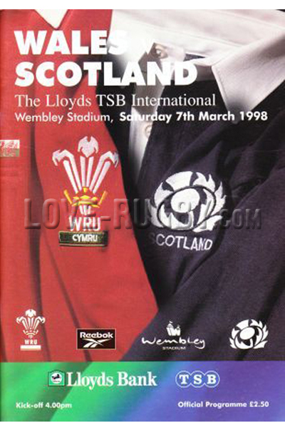1998 Wales v Scotland  Rugby Programme