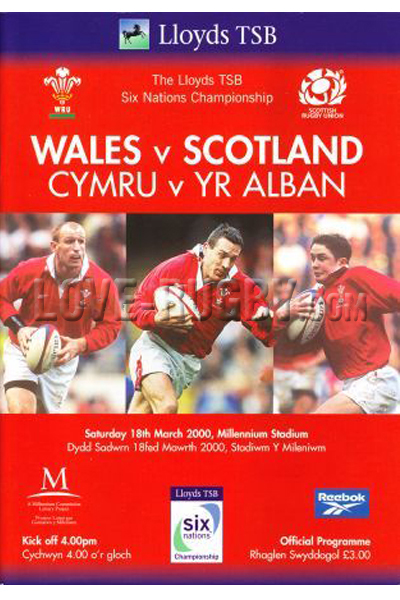 2000 Wales v Scotland  Rugby Programme