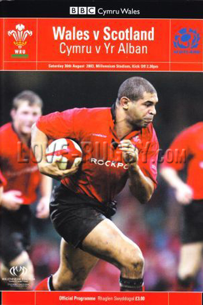 2003 Wales v Scotland  Rugby Programme