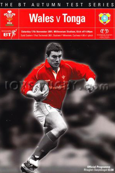 Wales Tonga 2001 memorabilia