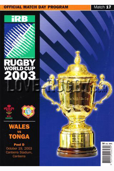 2003 Wales v Tonga  Rugby Programme