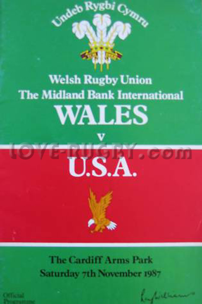1987 Wales v USA  Rugby Programme