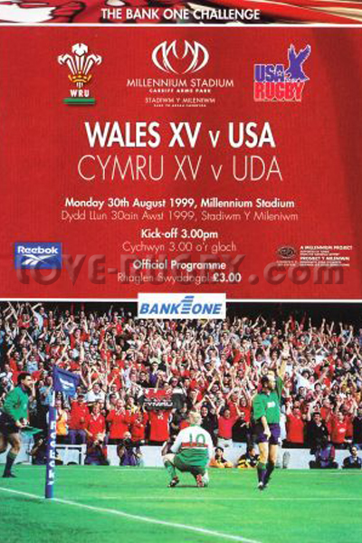 1999 Wales v USA  Rugby Programme