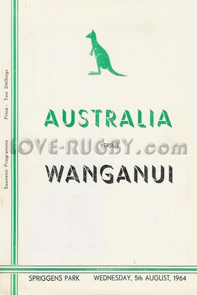 1964 Wanganui v Australia  Rugby Programme
