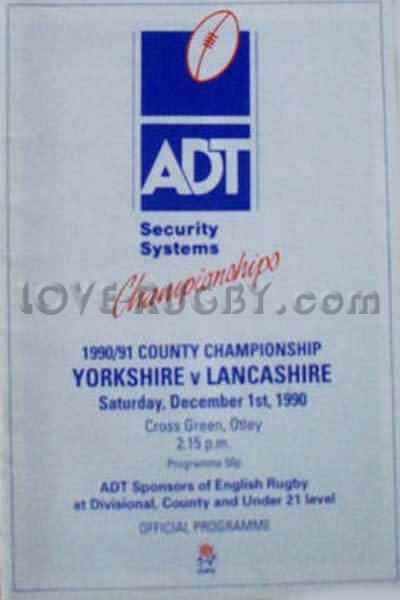 1990 Yorkshire v Lancashire  Rugby Programme