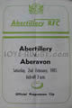 Abertillery Aberavon 1985 memorabilia