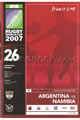 Argentina v Namibia 2007 rugby  Programmes