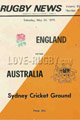 Australia v England 1975 rugby  Programme