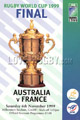 Australia v France 1999 rugby  Programme