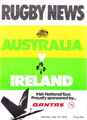 Australia v Ireland 1979 rugby  Programme