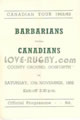 Barbarians v Canada 1962 rugby  Programme
