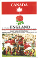 Canada v England 1993 rugby  Programme