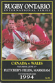 Canada v Wales 1994 rugby  Programme