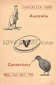 Canterbury v Australia 1949 rugby  Programme