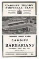 Cardiff v Barbarians 1957 rugby  Programme