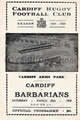 Cardiff v Barbarians 1959 rugby  Programme