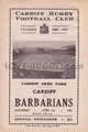 Cardiff v Barbarians 1961 rugby  Programme