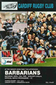 Cardiff v Barbarians 1995 rugby  Programme