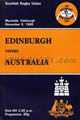 Edinburgh v Australia 1988 rugby  Programme