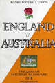 England v Australia 1976 rugby  Programmes