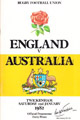England v Australia 1982 rugby  Programmes
