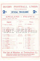 England v France 1928 rugby  Programmes
